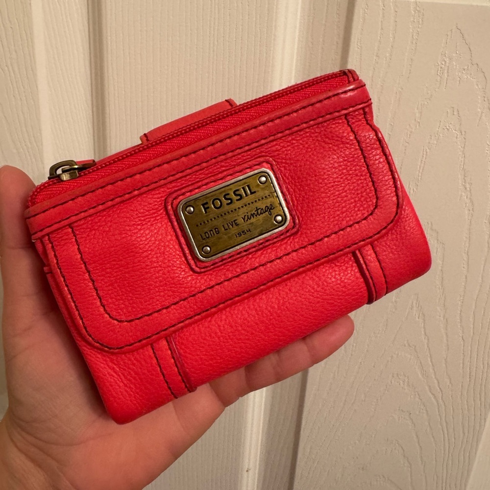 Fossil bright pink Leather Wallet
